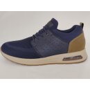Rieker Herren Slipper mit Stretchsenkel blau mit brauner Hacke