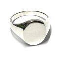 Ring 925 Silber Glanz poliert Herrenring Siegelring oval #62