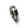 Bandring 925/- Silber Zirkonia schwarz teilweise geschwärzt matt Ring Silberring #52