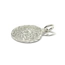 Anhänger 925 Silber "Blume des Lebens" eismatt Kettenanhänger rund 15mm