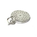 Anhänger 925 Silber "Blume des Lebens" eismatt Kettenanhänger rund 15mm