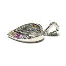 Anhänger 925 Silber rhodiniert Zirkonia multicolor Farbverlauf Regenbogen pastell Herz Liebe Kettenanhänger