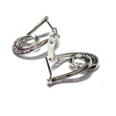 Ohrring 925 Silber rhodiniert Zirkonia multicolor Farbverlauf Regenbogen pastell Creole