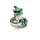 Creolen 925 Silber rhodiniert Blume grün blau farbig Kinderschmuck