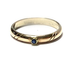 Goldring 333/- Gold Zirkonia blau rund facettiert Schmuckring Ring #59