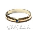 Goldring 333/- Gold Zirkonia blau rund facettiert Schmuckring Ring #59