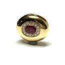 Anhänger 750 Gold Rubin rot + Brillanten 0,15ct TW/si Gelbgold Solitär Kettenanhänger Kettengleiter