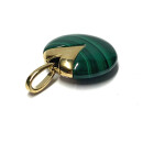 Anhänger 375/- Gelbgold Malachit Donut + Diamanten 0,045ct Kettenanhänger Klassiker