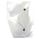 Anhänger 375/- Gelbgold Malachit Donut + Diamanten 0,045ct Kettenanhänger Klassiker