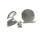 Ohrring 925/- eismatt - kreisrund - Ohrstecker gewölbt Scheibe 13mm
