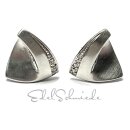 Ohrring 925 Silber rhodiniert Zirkonia matt Ohrstecker dreieck