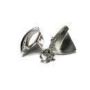 Ohrring 925 Silber rhodiniert Zirkonia matt Ohrstecker dreieck