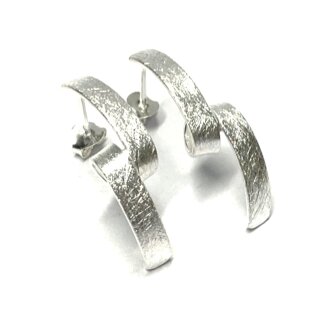 Ohrring 925 Silber eismatt leicht Form Ohrstecker modern