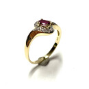 Goldring 585 Rubin Brillanten 0,03ct W/PI schlicht dezent edel  #56