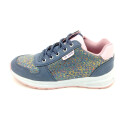 LICO Mädchen Schnürhalbschuh Reißverschluss seitlich blau rosa