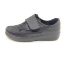 scandi Damen Klett Halbschuh schwarz Glitzermuster