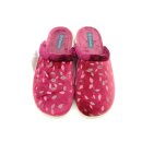 Cosero Damen Pantoffel bordo Glitzer Blätter Stickerei