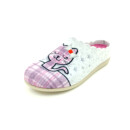 Cosero Damen Pantoffel grau lila mit Katzendruck Sterne