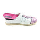 Cosero Damen Pantoffel grau lila mit Katzendruck Sterne