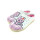Cosero Damen Pantoffel grau lila mit Katzendruck Sterne