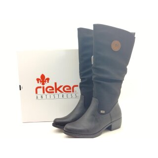Rieker Tex Damen Stiefel schwarz Reißverschluss innen kleiner Absatz Warmfutter