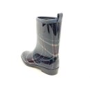 Scandi Damen Regenstiefelette dunkelblau kariert Warmfutter