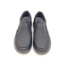 Rieker Tex Herren Slipper schwarz extra weit braune Applikation an der Hacke