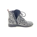 Rieker Damen Schnürstiefelette und seitlichem Reißverschluss schwarz weiß  Leodruck Warmfutter