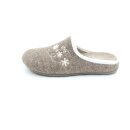 Calzamur Confort Damen Pantoffel taupe mit herausnehmbarer Innensohle