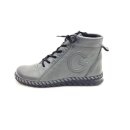 Gemini Damen Schnürstiefelette grau mit seitlichem Reißverschluss