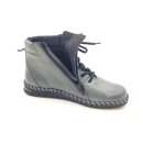 Gemini Damen Schnürstiefelette grau mit seitlichem Reißverschluss