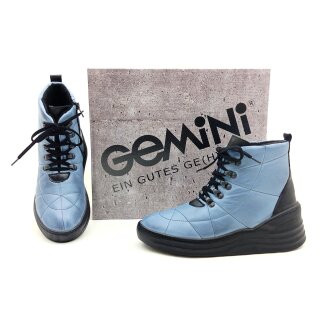 Gemini Damen Schnür-Boots jeansblau mit seitlichem Reißverschluss