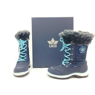 LICO COMFORTEX  Mädchen Winterboot Lillesand dunkelblau mit Fellrand