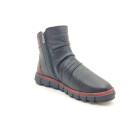 Manitu Damen Kurzstiefelette schwarz mit bordo abgesetzter Ferse