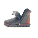 Manitu Damen Kurzstiefelette schwarz mit bordo abgesetzter Ferse