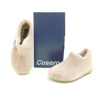 Cosero Damen Schlupf Hausschuh Warmfutter rosa helle Laufsohle