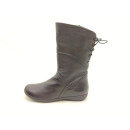 Josef Seibel Damen Stiefel 3/4 Länge seitlichem Reißverschluss Leder an der Wade geschnürt schwarz