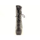 Josef Seibel Damen Stiefel 3/4 Länge seitlichem Reißverschluss Leder an der Wade geschnürt schwarz